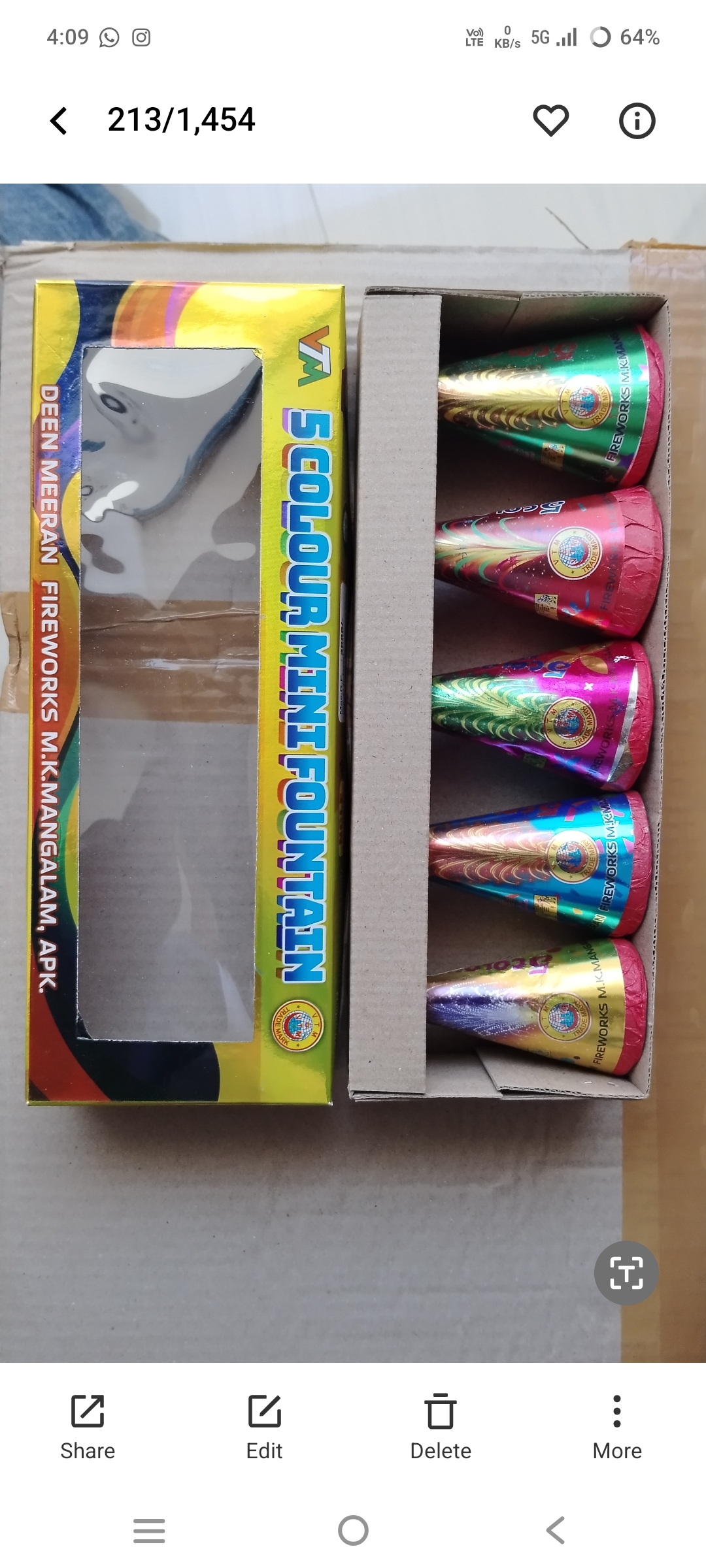 Usha Crackers 5 Colour Mini Fountion(5Pce)